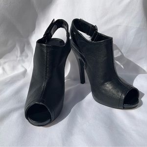 BUNDLE - Spring - Black sling back peep toe 4” stiletto heels - Size 6